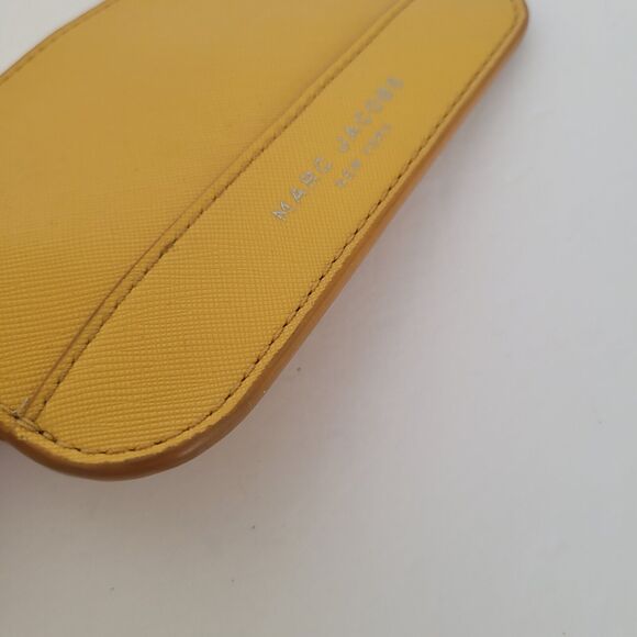 Marc Jacobs Card Key Coin Purse Small Wallet Mustard Yellow Vegan Zip Around - Picture 9 of 9